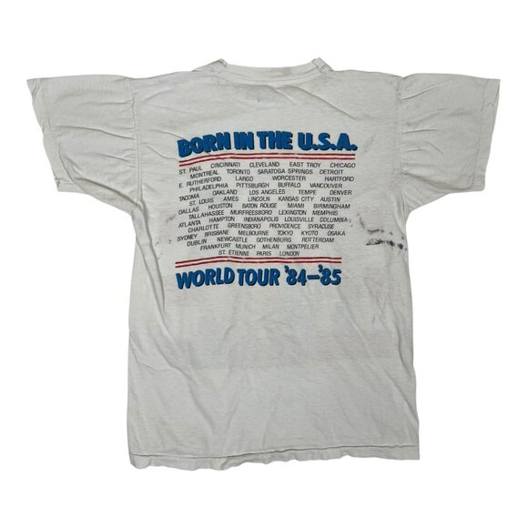 Original Vintage 1984 Bruce Springsteen Born In The USA Tour '84-'85 T-Shirt XS - Picture 3 of 16